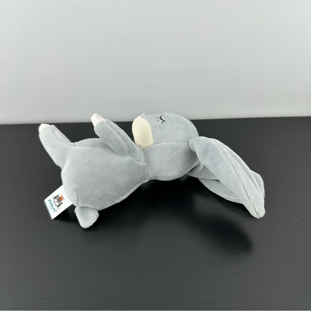 Jellycat Minikin Bunny Rabbit Grey Plush Stuffed Animals Beans Closed Eyes 8” - Picture 2 of 4